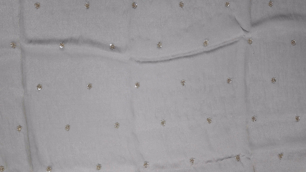 Opulent Charcoal Saree with Intricate Floral Embroidery",