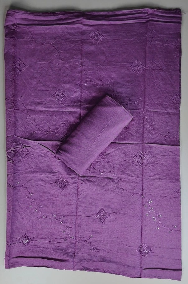 Lilac Floral Embroidered Kurta Set - Purple - Picture 6