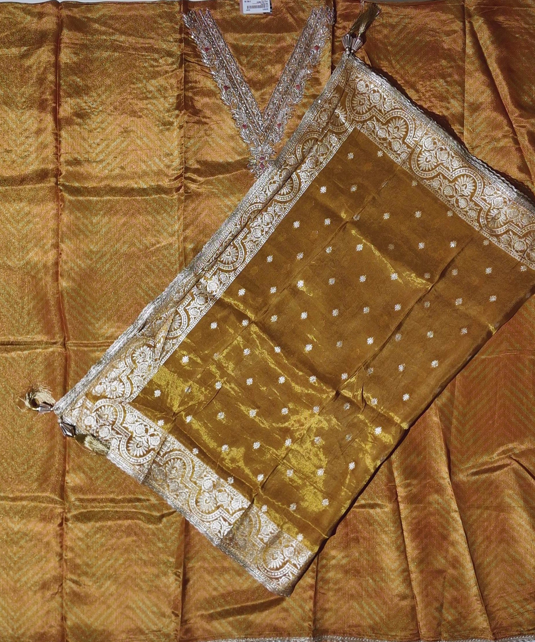 Golden Heritage: Exquisite Embroidered Unstitched Suit",