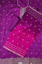 Regal Plum Unstitched Suit with Intricate Silver Embroidery