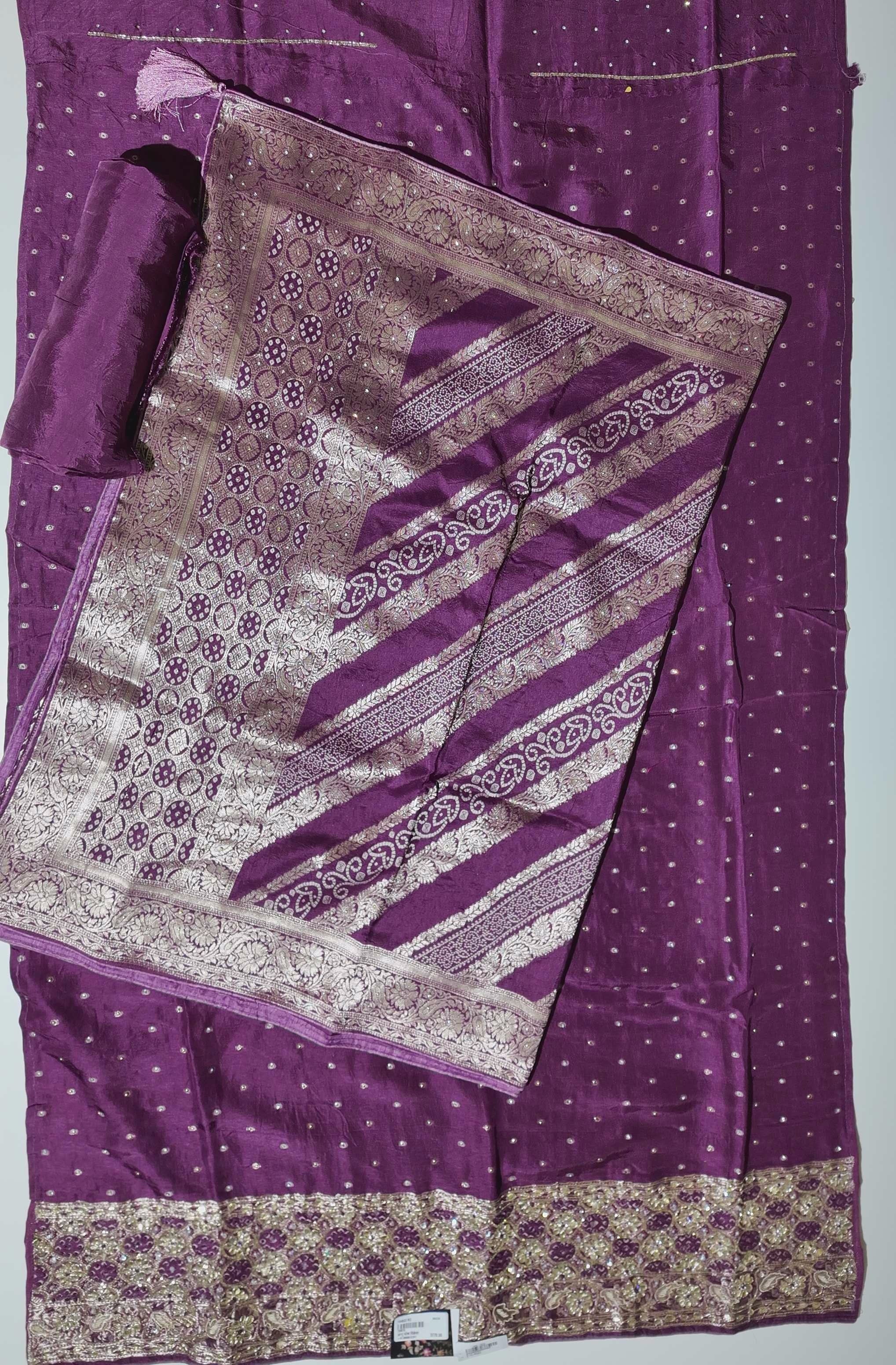 Regal Velvet Glam: Luxurious Unstitched Suit with Gold Embellishments",