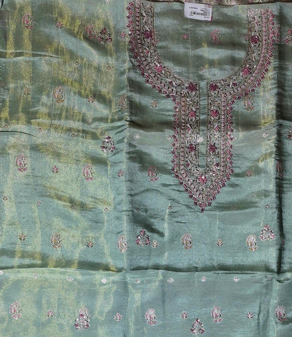 Serene Blossom Unstitched Suit with Intricate Embroidery",