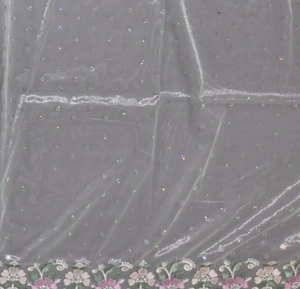 Pastel Elegance: Mint Green Floral Delight Saree",