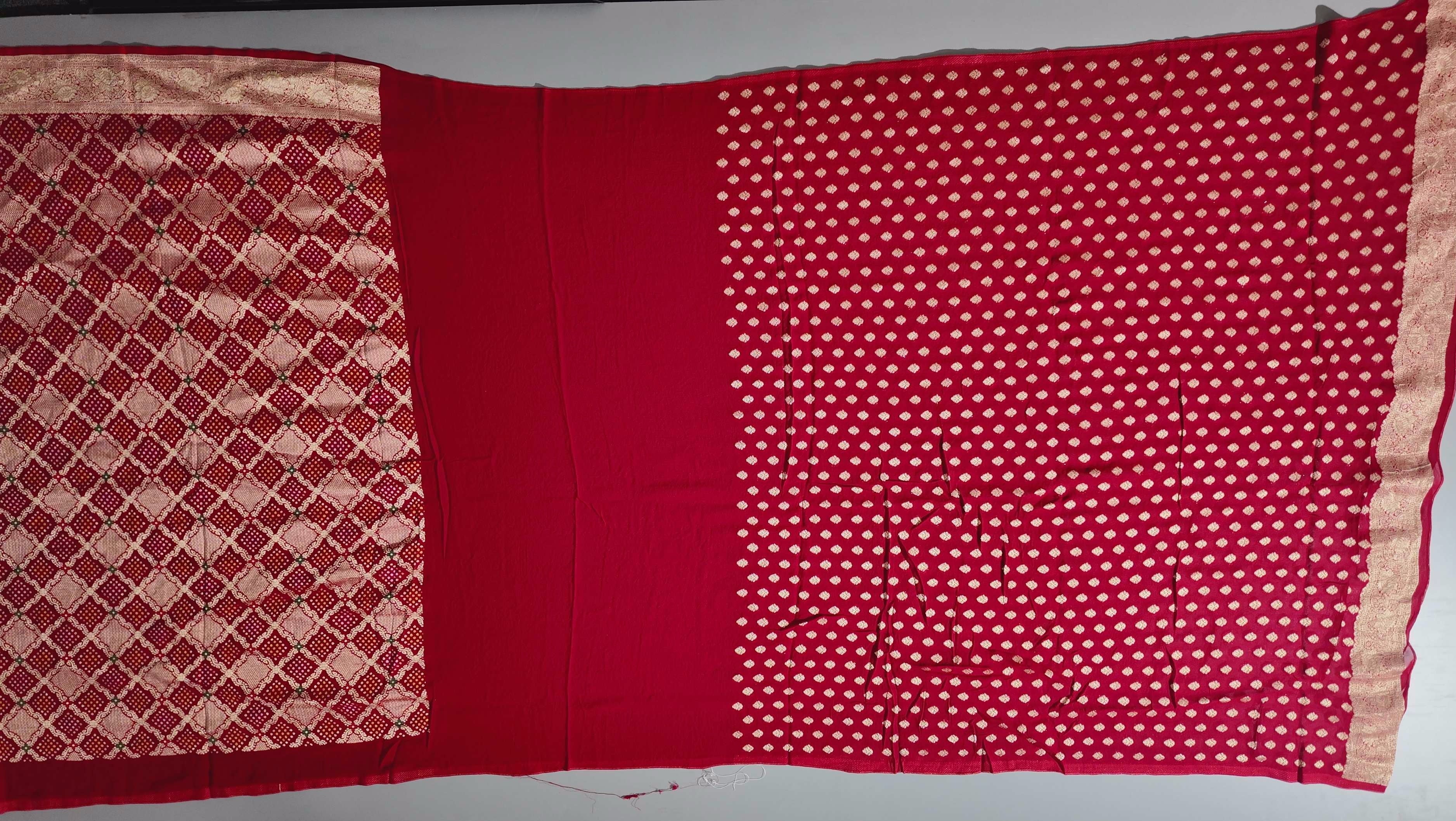 Vivid Crimson Geometric Dream: Unstitched Suit Fabric",