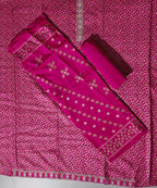 Vibrant Fuchsia Brocade Suit with Ornate Embroidery