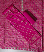 Vibrant Magenta Floral Unstitched Suit with Intricate Embroidery