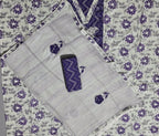 Chic Violet Waves: Unstitched Comfort Suit Set