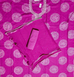 Radiant Fuchsia Unstitched Suit with Intricate Embroidery