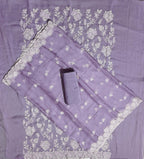 Lilac Dreams: Intricately Embroidered Unstitched Suit Fabric