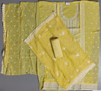 Sunshine Glow: Unstitched Suit with Intricate Threadwork