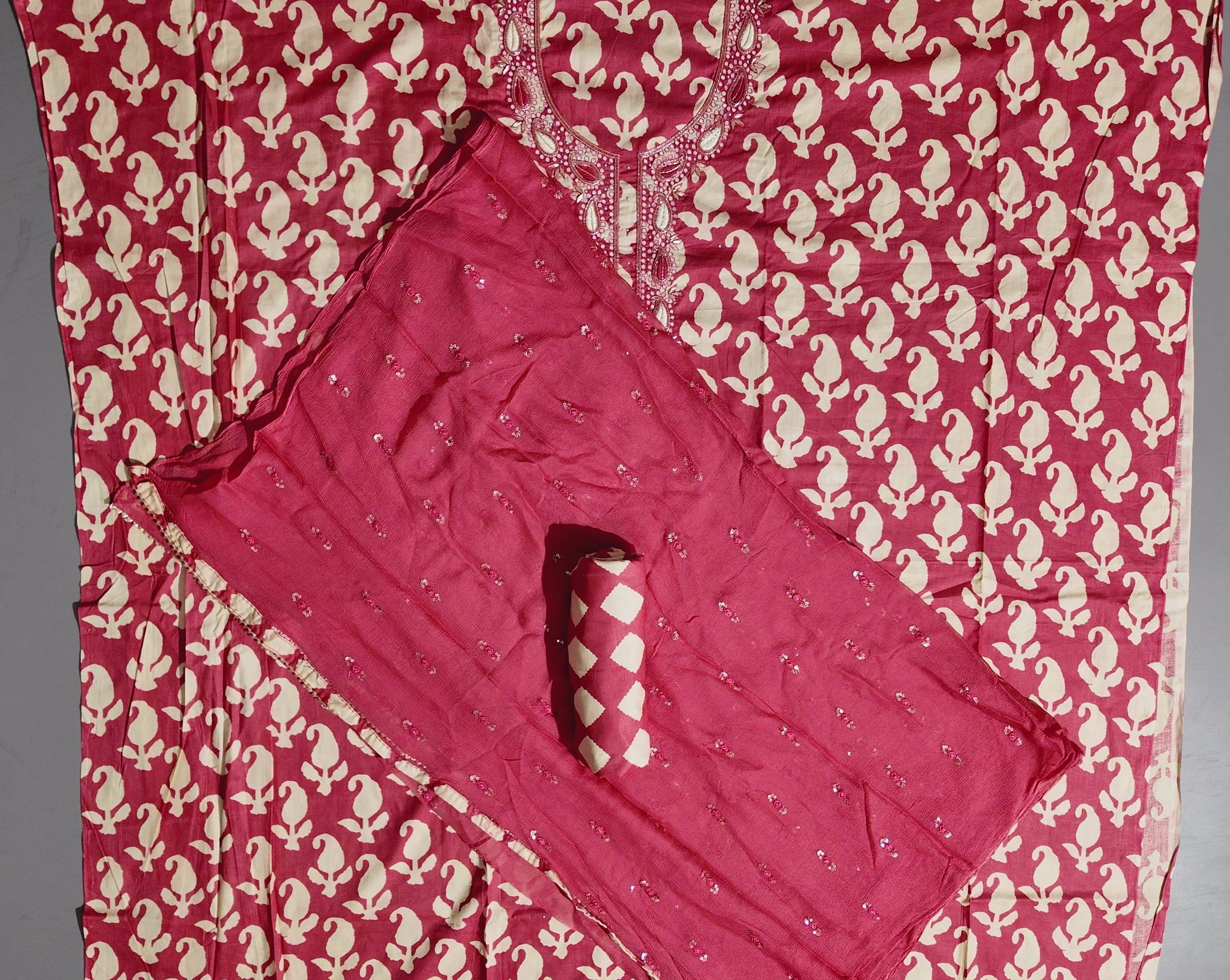 Charming Unstitched Suit: Vibrant Patterns & Comfort Blend