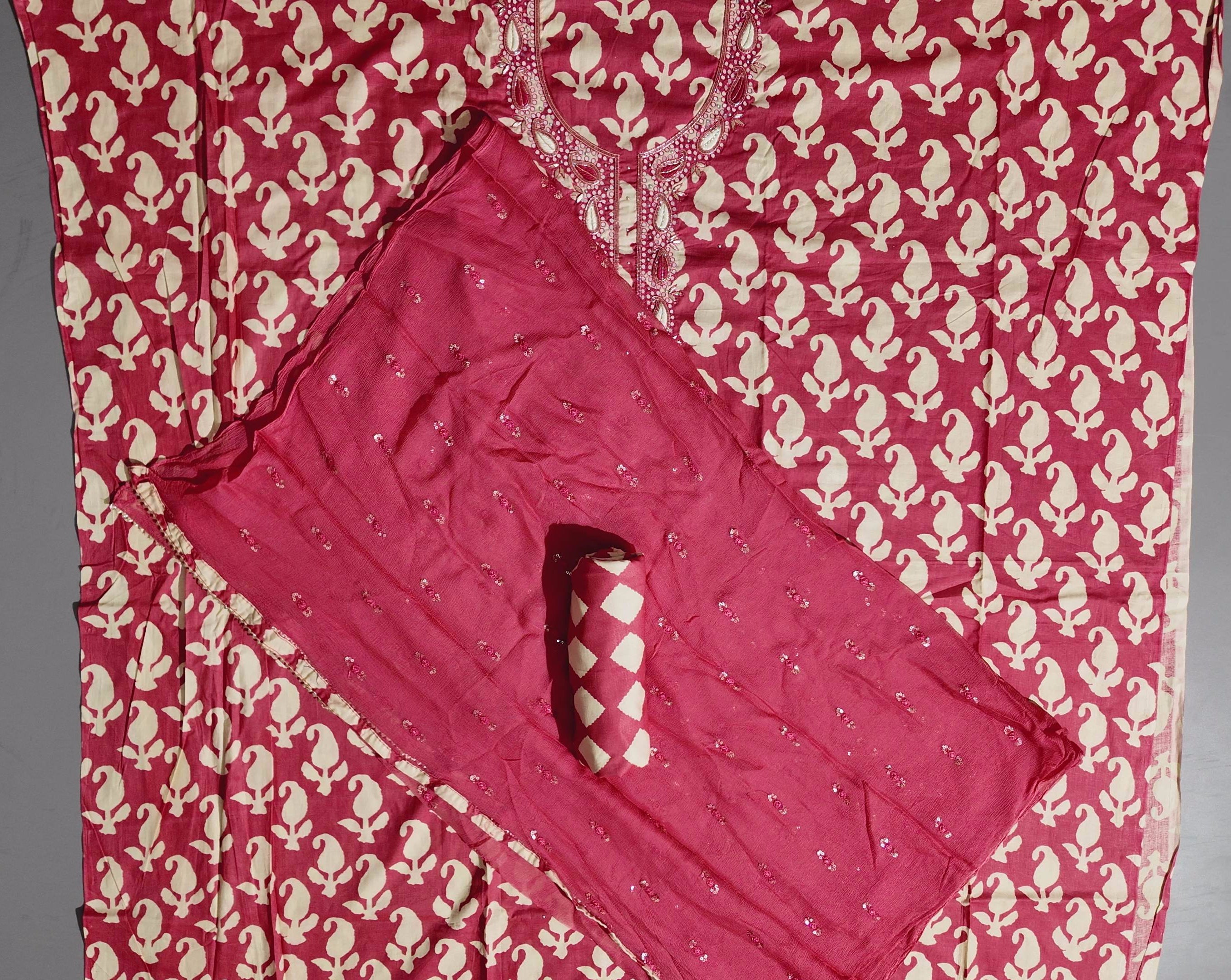 Festive Unstitched Suit with Intricate Embroidery",