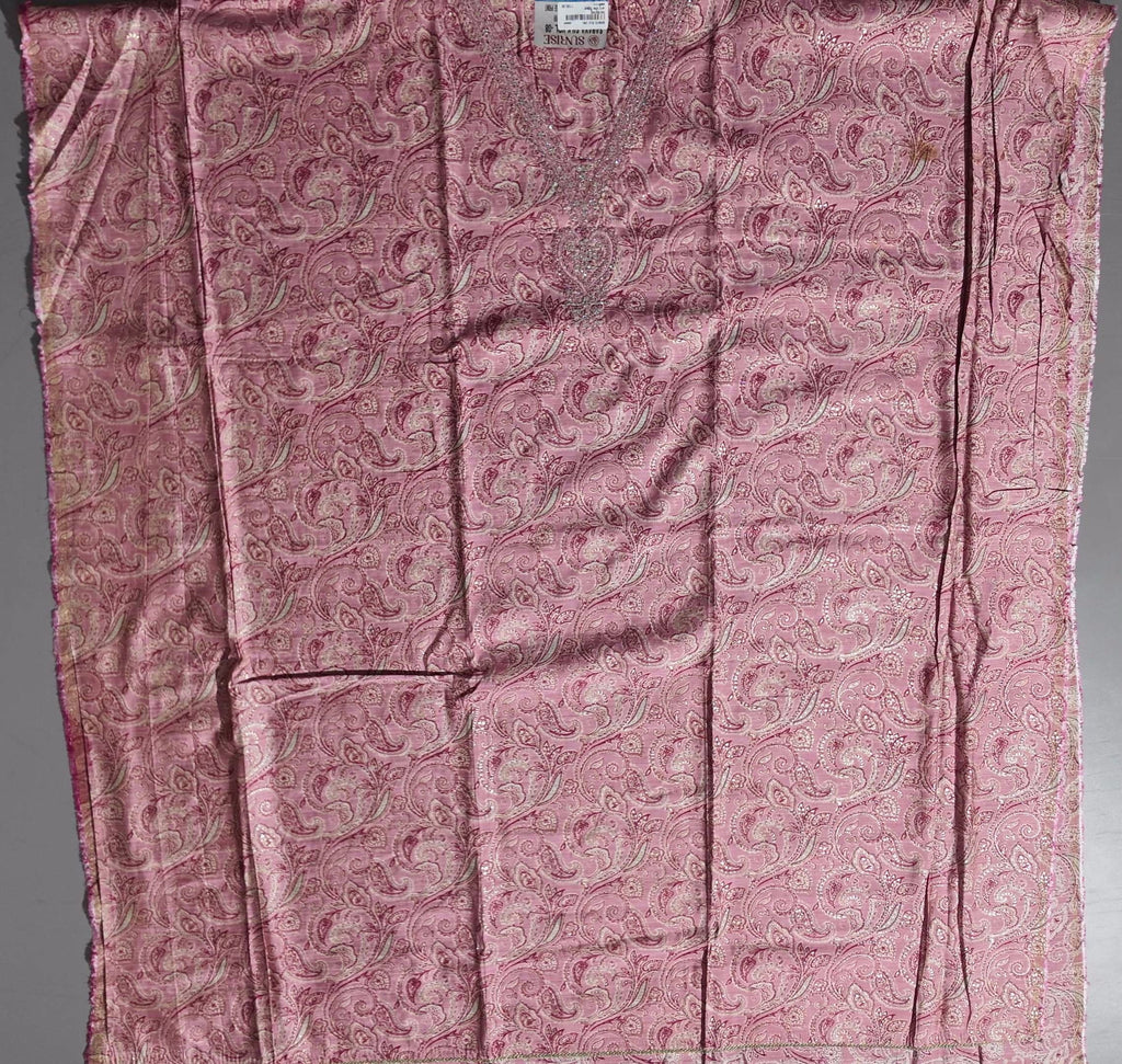 Blossom Allure: Pink Paisley Unstitched Suit