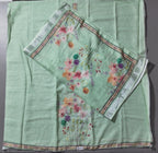 Blossom Dream: Artistic Unstitched Suit with Floral Elegance
