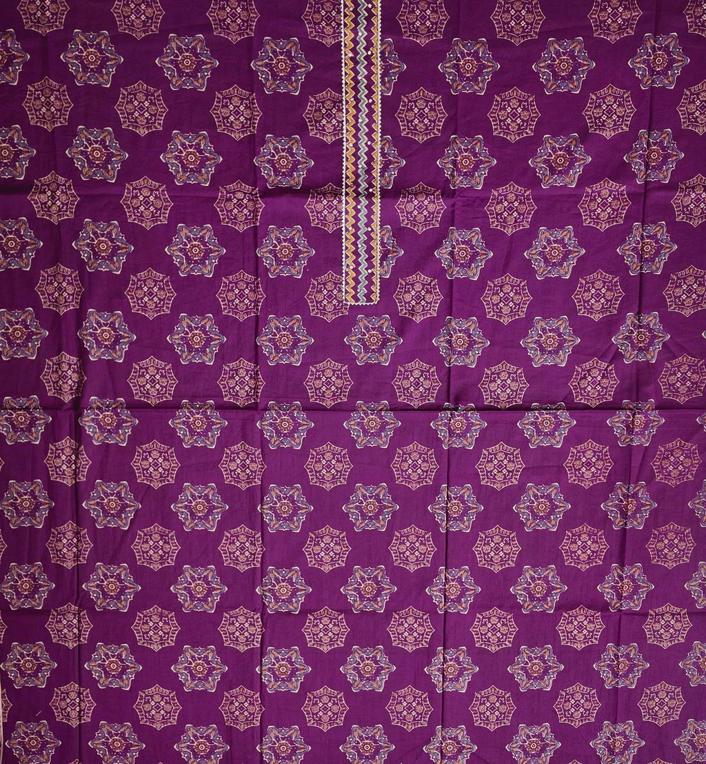 Vibrant Mandala Mauve Unstitched Suit Set