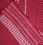 Crimson Blossom Unstitched Suit with Intricate Craftsmanship
