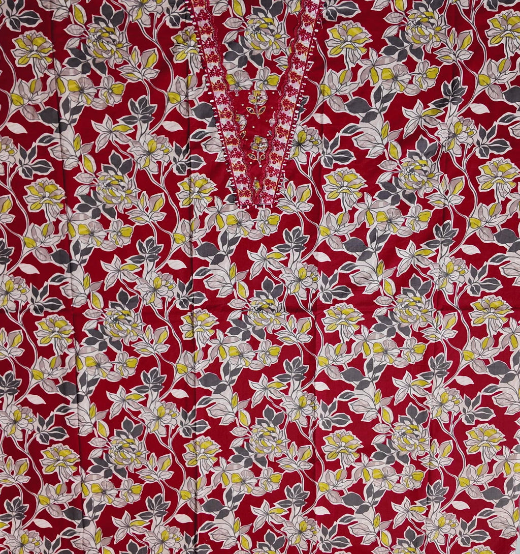 Blooming Festive Unstitched Suit – Vibrant Floral Delight