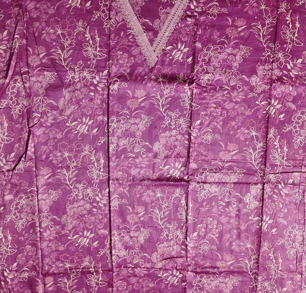 Floral Fuchsia Fantasy: Unstitched Suit Canvas