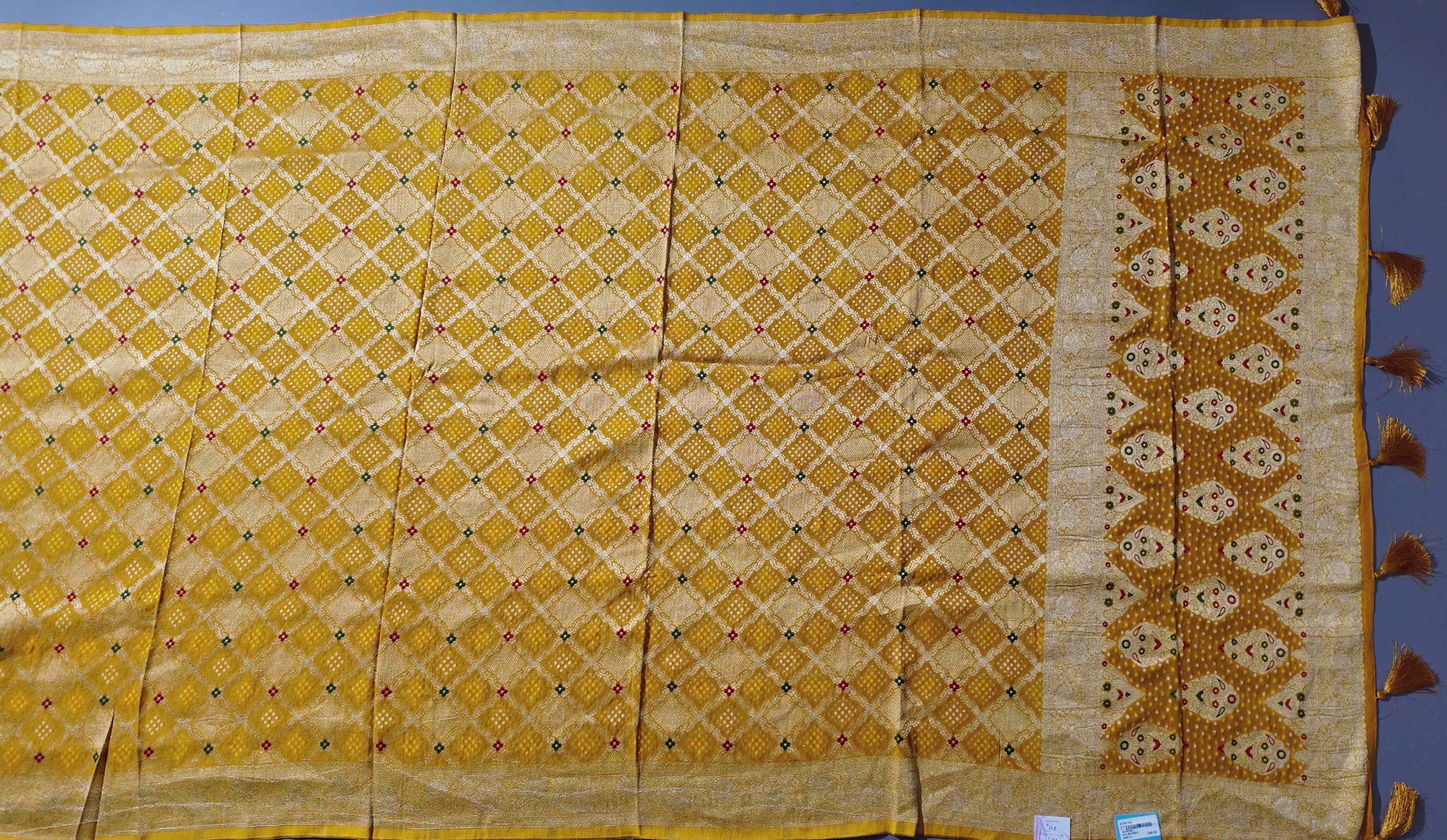 Golden Hues: Luxurious Brocade Unstitched Suit for Festive Flair",