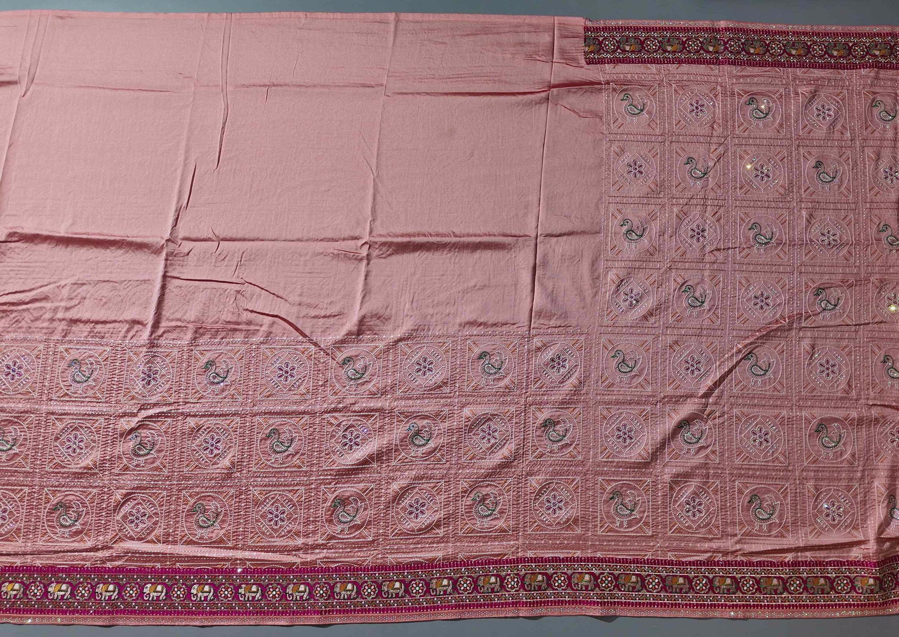 Vibrant Bohemian Canvas: Artisan Crafted Unstitched Suit",