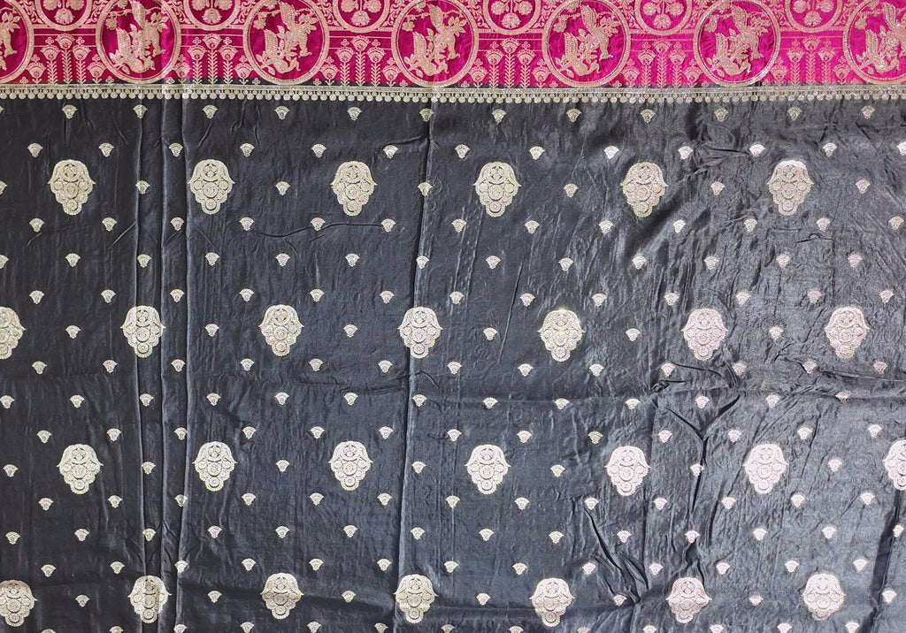 Opulent Maroon Tapestry Unstitched Suit with Gold Embroidery",