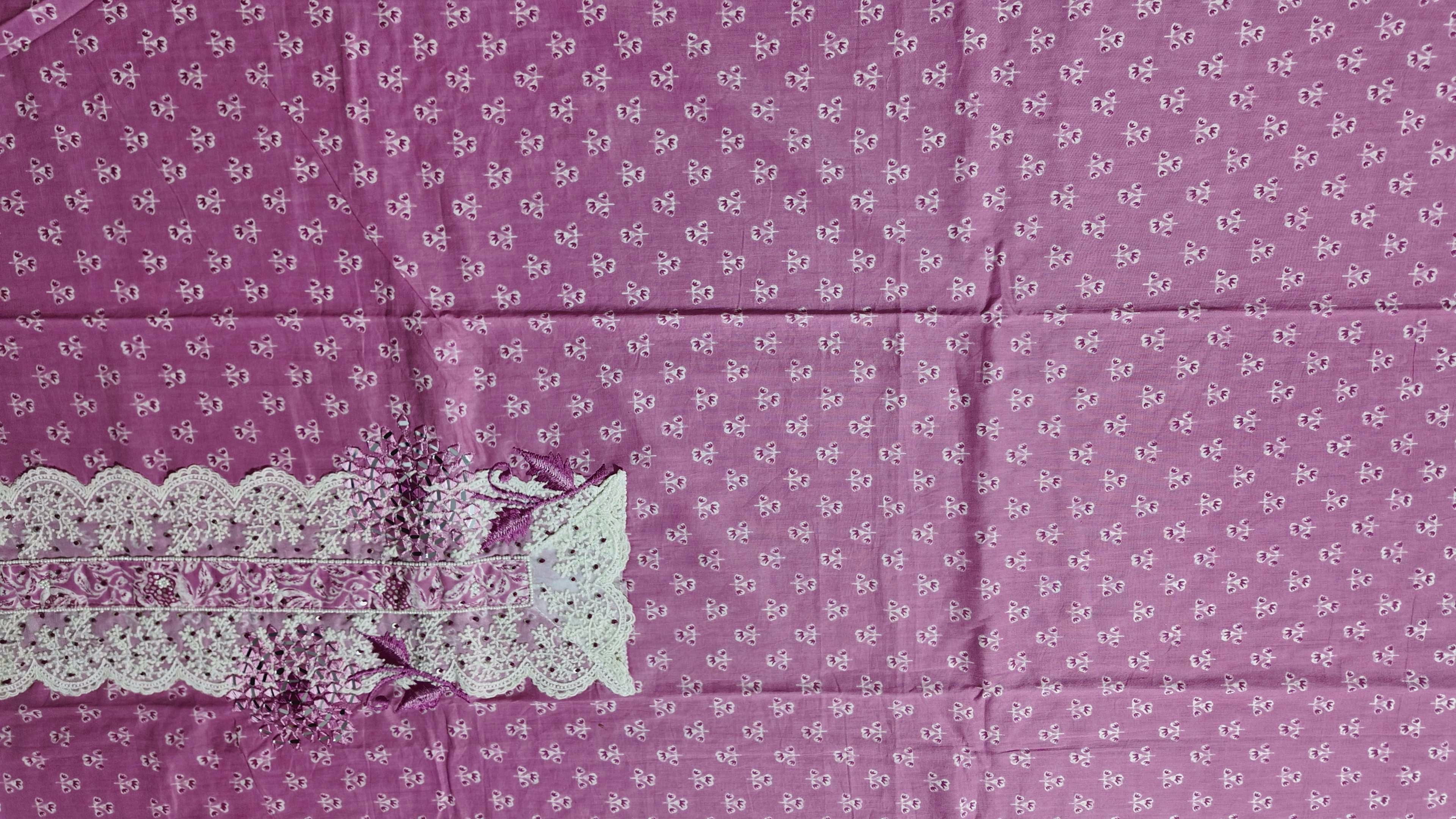 Lavender Bloom Unstitched Suit – Perfect for Festive Elegance",