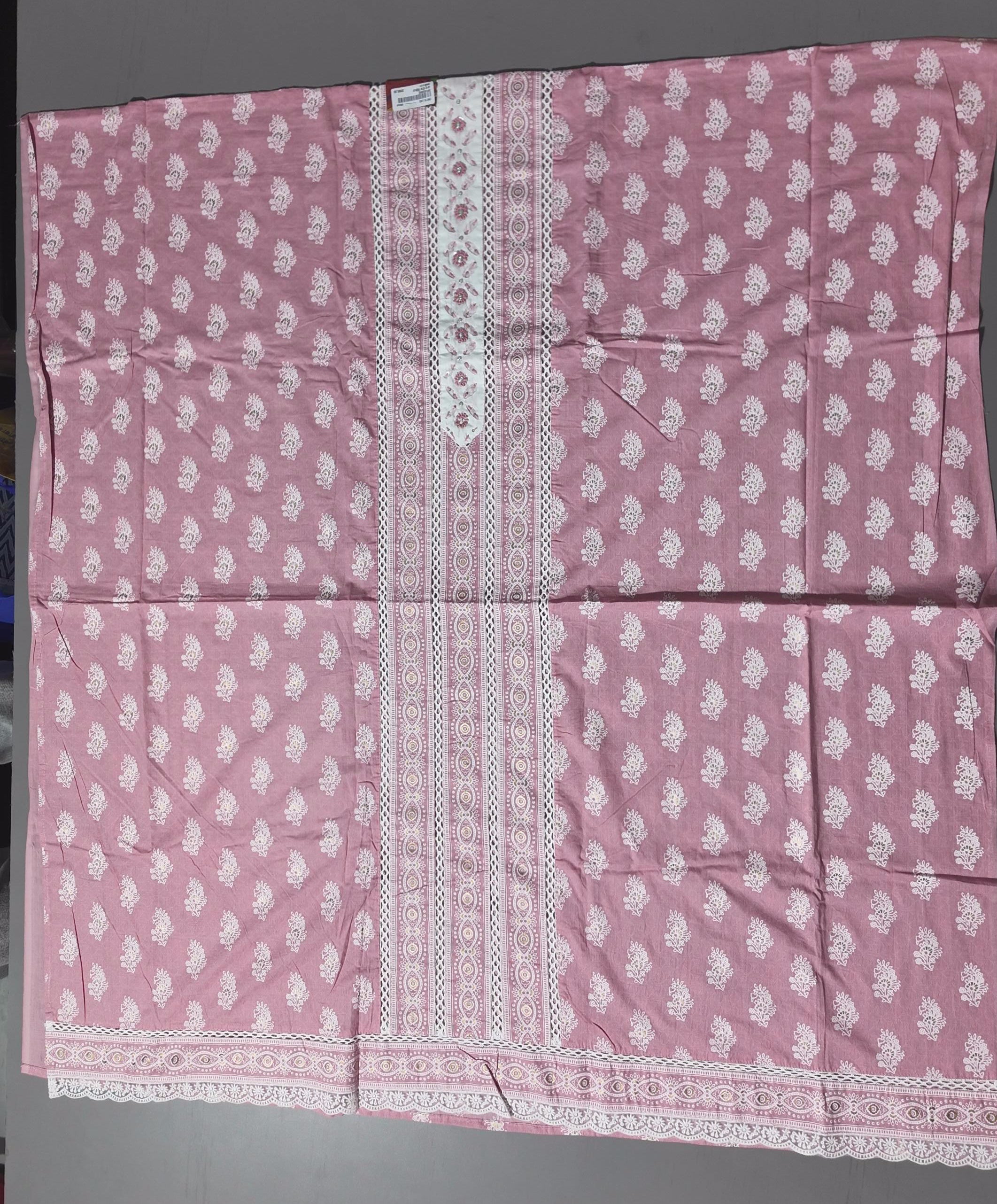 Chic Blossom Pink Unstitched Suit - Embroidered Elegance