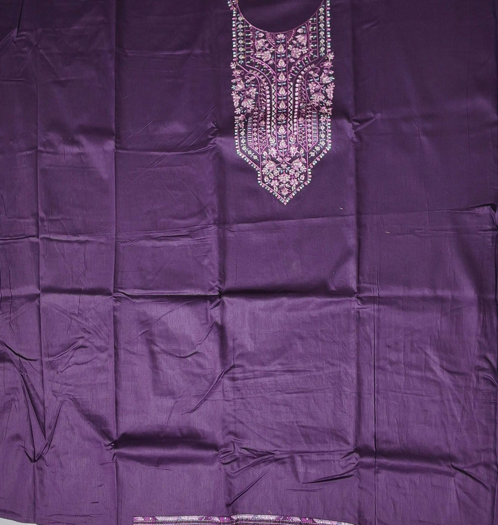 Regal Vine: Purple Embroidered Unstitched Suit