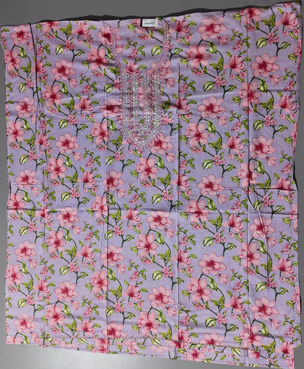 Lilac Blossom Delight: Unstitched Floral Suit Ensemble