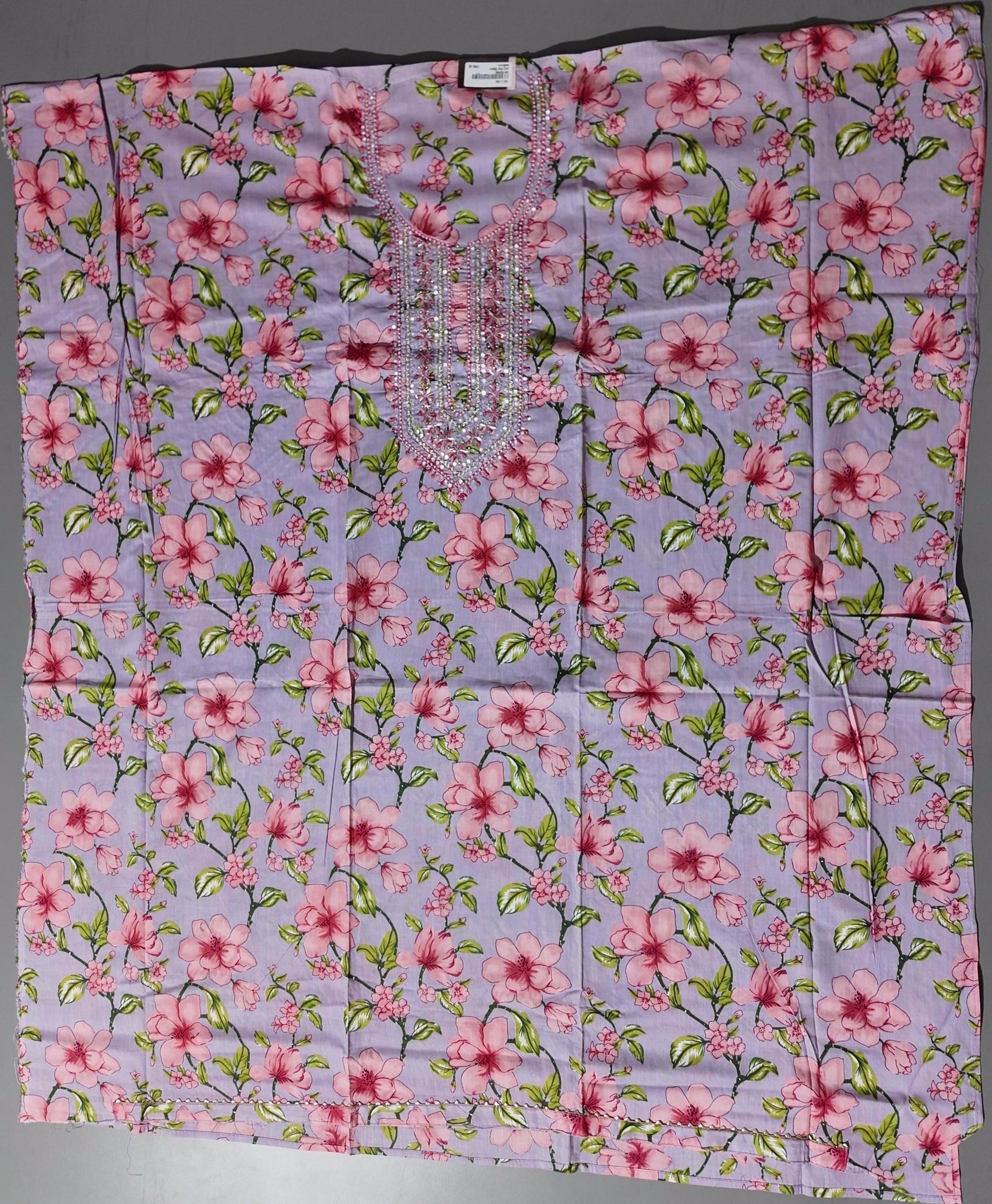 Lilac Blossom Delight: Unstitched Floral Suit Ensemble