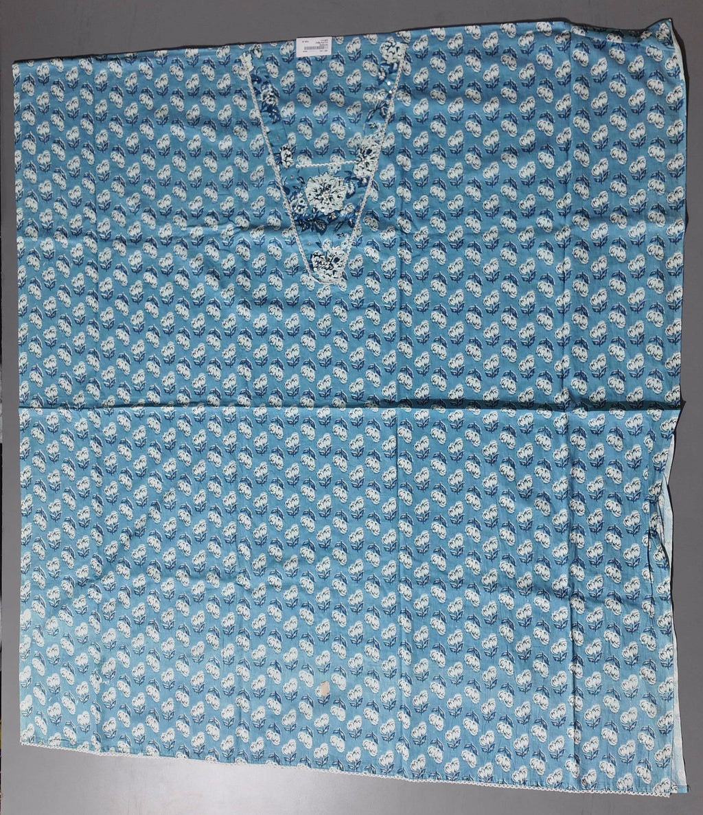 Azure Blossom Unstitched Suit: Your Canvas for Elegance
