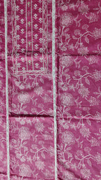 Charmingly Chic: Fuchsia & White Embroidered Unstitched Suit