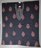 Festive Charisma: Unstitched Black Floral Splendor