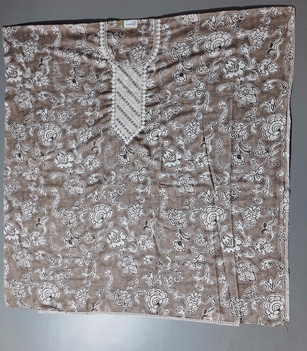 Chic Delicate Floral Motif Unstitched Suit