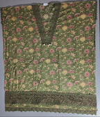 Enchanted Blossom Unstitched Suit: Vibrant Green Elegance