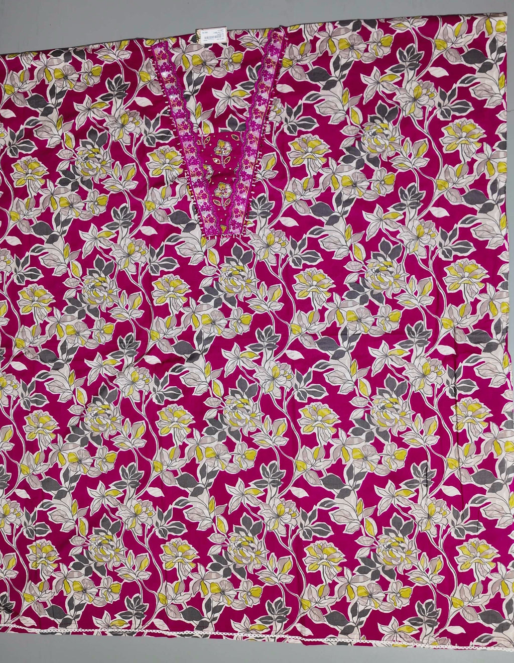 Vibrant Fuchsia Blossom Unstitched Suit Set
