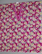 Vibrant Fuchsia Blossom Unstitched Suit Set