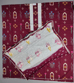 Regal Maroon & Ivory Unstitched Suit with Intricate Embroidery