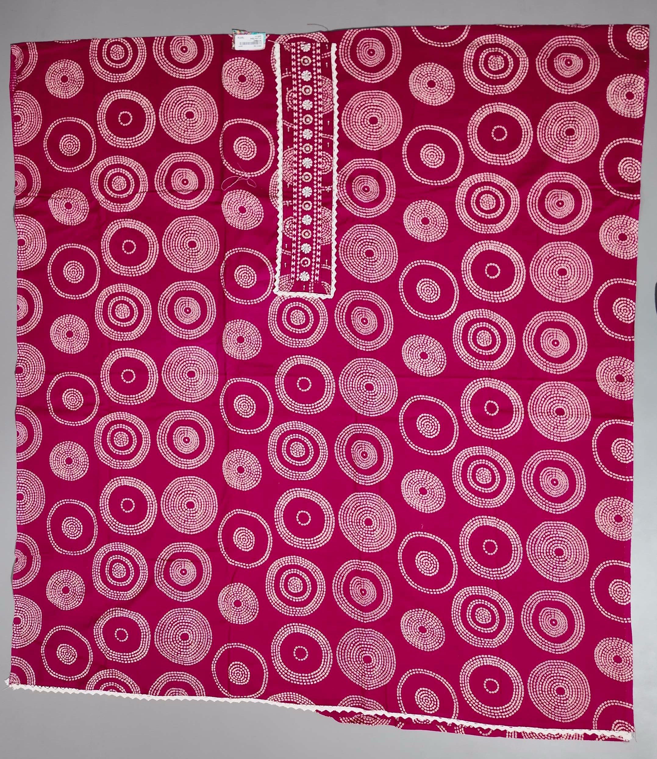 Crimson Whirl: Artistic Unstitched Suit for Celebrations