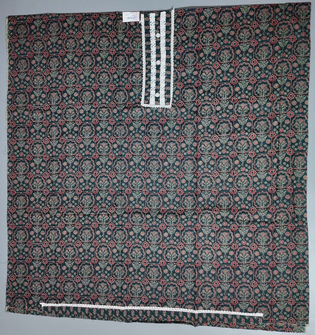 Floral Entwined Unstitched Suit with Lace Details