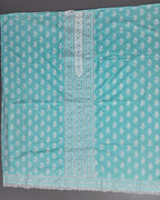 Aqua Glimpse: Enchanting Unstitched Suit for Timeless Grace