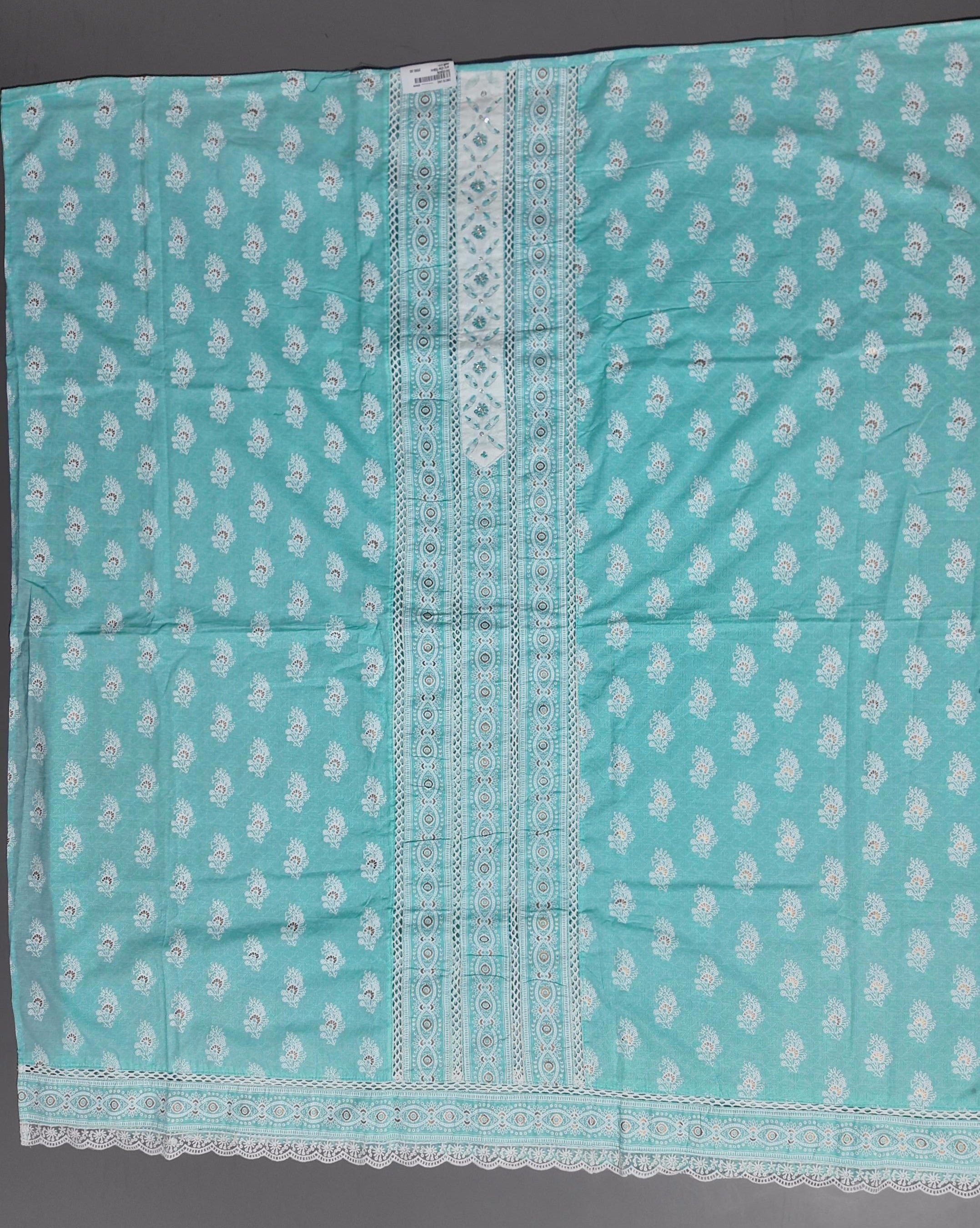 Aqua Glimpse: Enchanting Unstitched Suit for Timeless Grace
