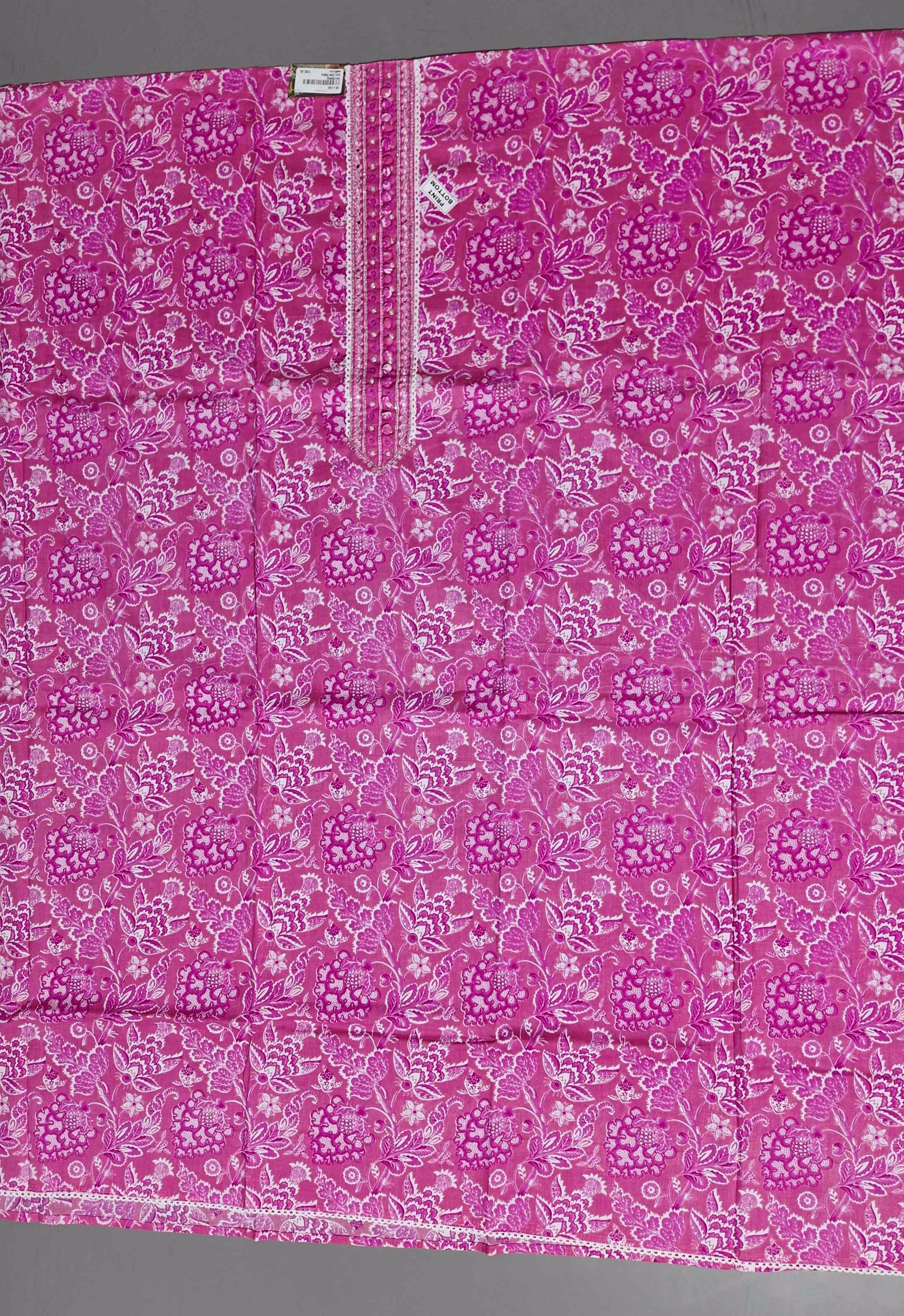 Vibrant Floral Unstitched Suit - Perfect for Festive Galas",