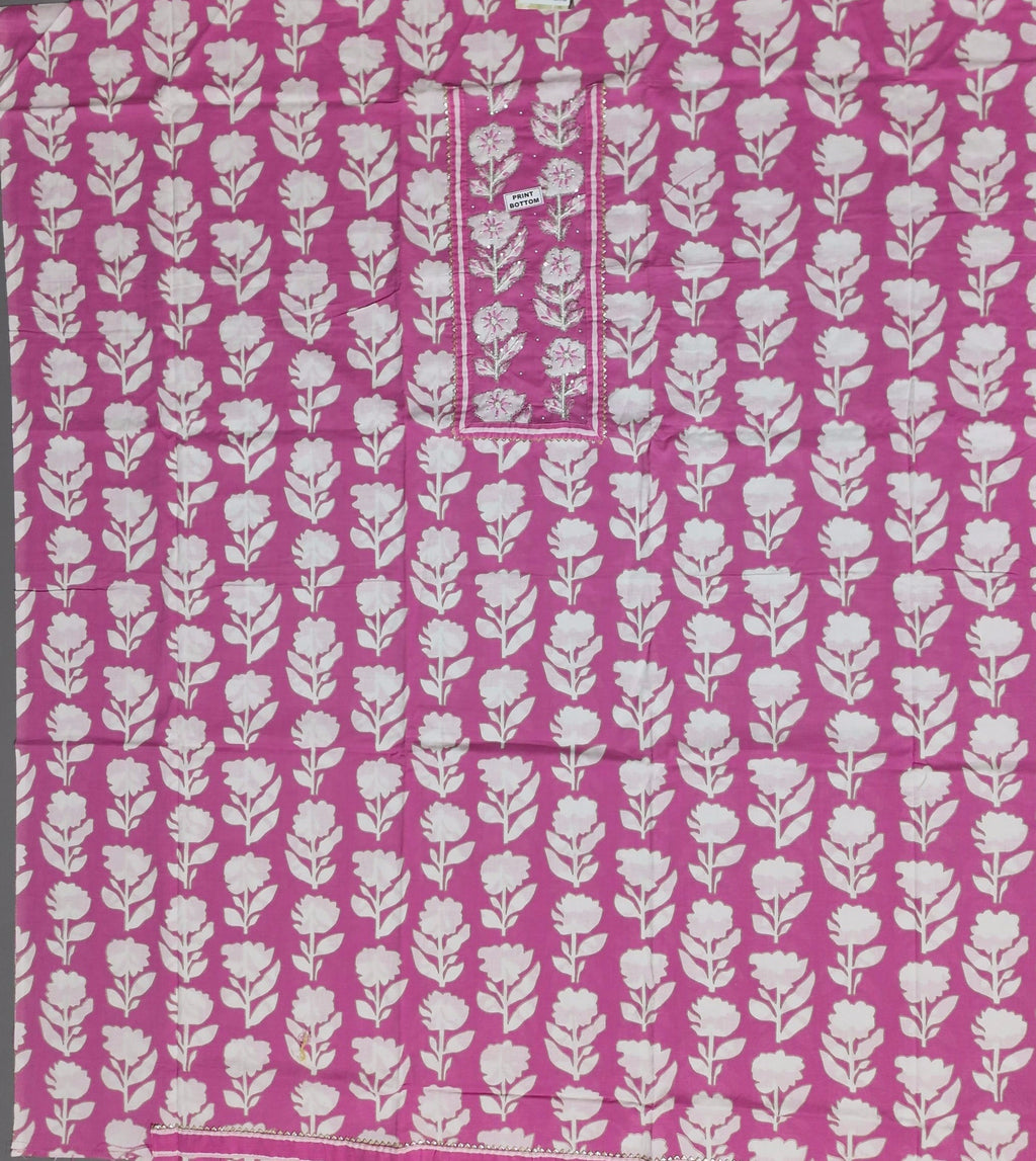 Lush Blossom Unstitched Suit in Vibrant Floral Pink