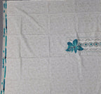 Chic Ivory & Turquoise Embroidered Unstitched Suit