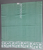 Zigzag Allure: Green Waves Unstitched Suit Set