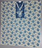 Azure Charm: Artistic Unstitched Suit with Embellished Highlights