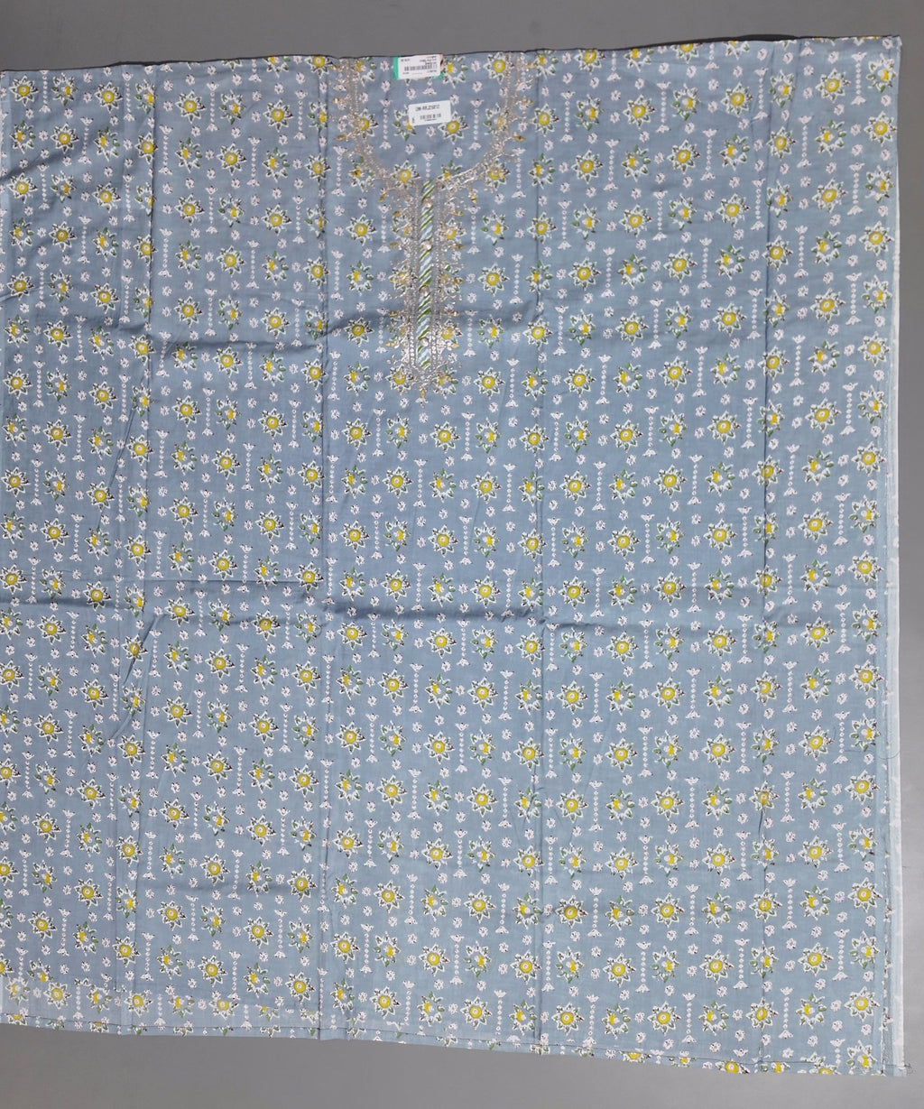 Serene Floral Unstitched Suit – Artisanal Elegance in Blue