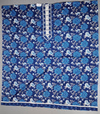Azure Blossom Unstitched Suit: Craft Your Style