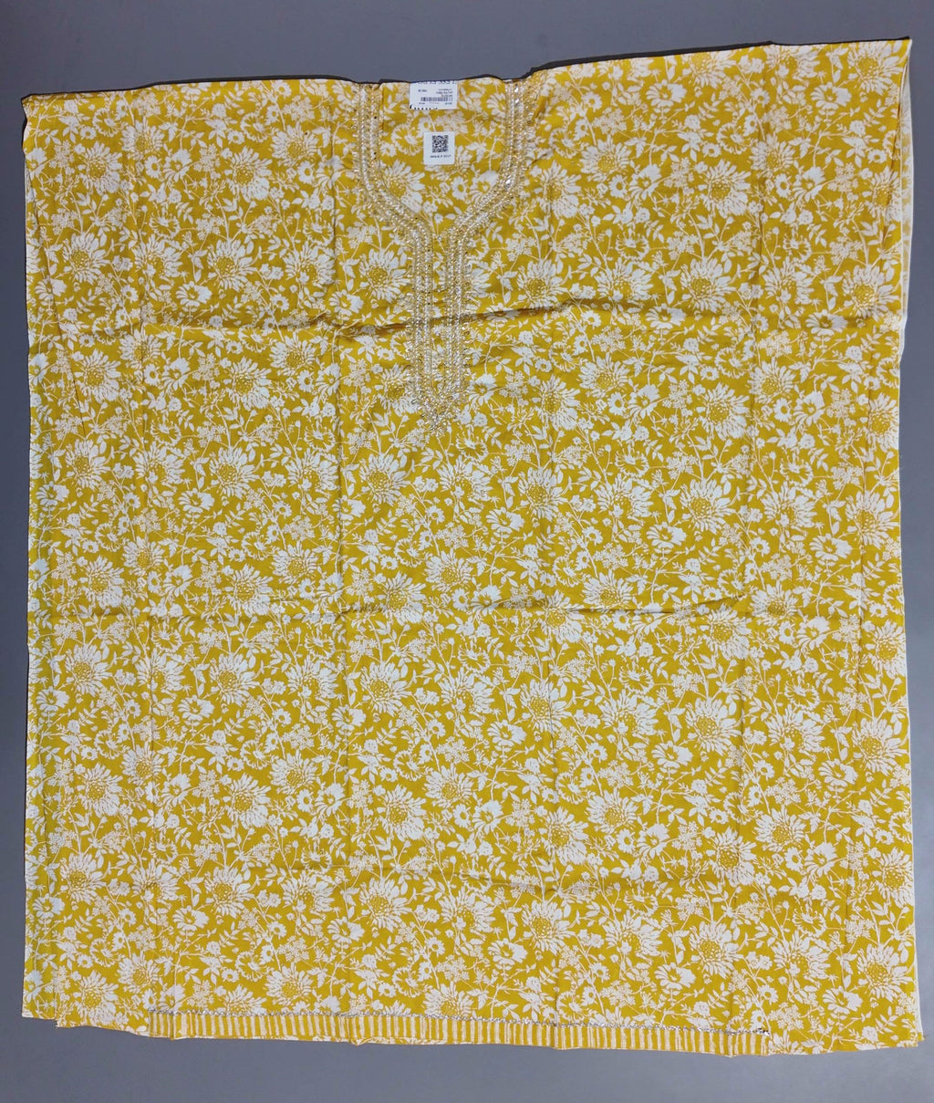 Sunlit Floral Unstitched Suit with Ornate Neck Embroidery